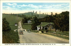 Scene of the national highway between Washington, PA. and Wheeling, W. VA. Scene of the national highway between Washington, PA. and Wheeling, W. VA.