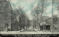 Excelsior Street Looking West From Marietta St. Showing Kansas City House and Methodist Church Excelsior Street Looking West From Marietta St. Showing Kansas City House and Methodist Church