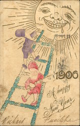 1906 A Happy New Year Postcard