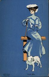 Yale College Girl with Bulldog Yale College Girl with Bulldog