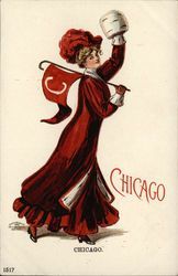 University of Chicago Girl with Flag University of Chicago Girl with Flag
