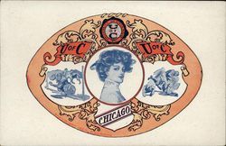 University of Chicago College Girl and School Emblem University of Chicago College Girl and School Emblem