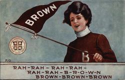 Brown University Girl with Flag Brown University Girl with Flag