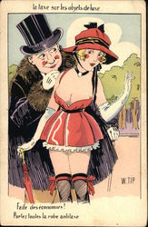 Scantily Clad Woman with Male Admirer - French Language Scantily Clad Woman with Male Admirer - French Language