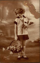Girl with Basket of Flowers Girl with Basket of Flowers