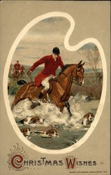 Man Riding Horse, Hunting Dogs Man Riding Horse, Hunting Dogs
