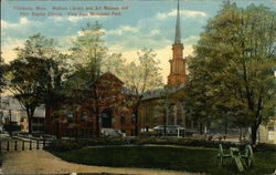 Wallace Library, Art Museum, and First Baptist Church - View from Monument Park Wallace Library, Art Museum, and First Baptist Church - View from Monument Park