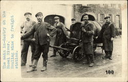 6 workmen pulling a cask of wine 6 workmen pulling a cask of wine