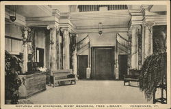 Bixby Memorial Free Library - Rotunda and Staircase Vergennes, VT Postcard Postcard Postcard