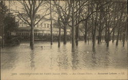 Paris floods (January 1910) in the Champs-Elysees, Restaurant Ledoyen Paris floods (January 1910) in the Champs-Elysees, Restaurant Ledoyen