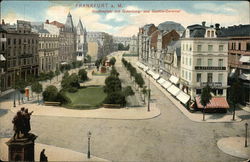 Goethe Square with monuments of Gutenberg and Goethe. Goethe Square with monuments of Gutenberg and Goethe.