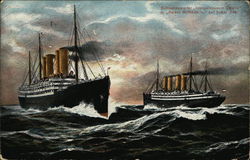 Schnelldampfer "Kronprinzessin Cecilie" u. "Kaiser Wilhelm II" auf hoher See Schnelldampfer "Kronprinzessin Cecilie" u. "Kaiser Wilhelm II" auf hoher See