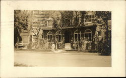 View of Woman in Front of Building View of Woman in Front of Building