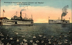 Watching the Pelicans from Steamers "Favorite" and "Manatee" Watching the Pelicans from Steamers "Favorite" and "Manatee"