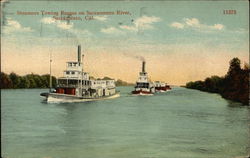 Steamers Towing Barges on Sacramento River Steamers Towing Barges on Sacramento River