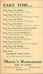 Take Time - Marty's Restaurant Take Time - Marty's Restaurant