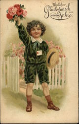 Young Boy with Flowers - German Young Boy with Flowers - German