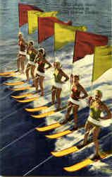 Aqua Skiers On Parade At Florida Cypress Gardens