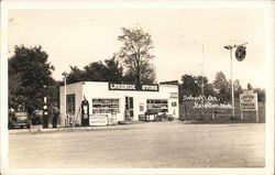 Lakeside Store and Gas station - School Lake Postcard