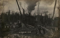 A Steam Log Loader Logging Postcard Postcard Postcard