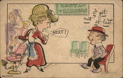 Lady Barbers Postcard