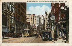 Peachtree Street, Looking North from Viaduct Atlanta, GA Postcard Postcard Postcard
