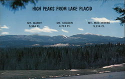 High Peaks from Lake Placid New York Postcard Postcard Postcard