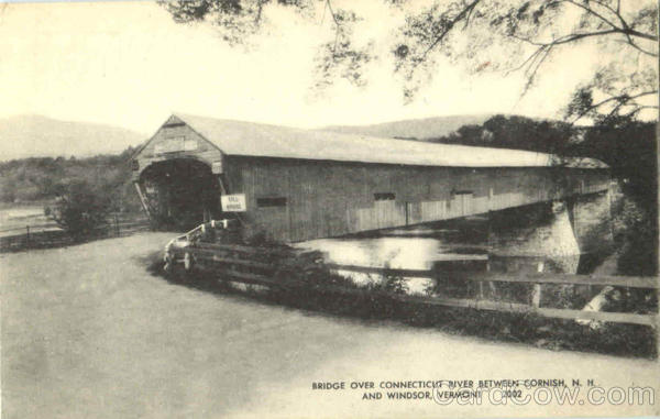 Bridge Over Connecticut River Vintage Postcard