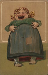 Laughing Heavy Lady Postcard