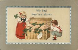 With Best New Year Wishes Postcard