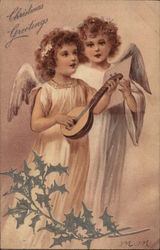 Two Angels Singing Postcard Postcard