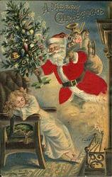 Silk Santa with Tree, toys, children
