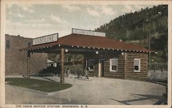 Log Cabin Service Station Postcard