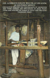 A Oaxaca Zarape Weaver At His Loom