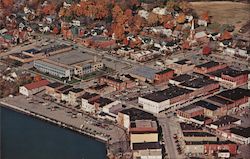 Aerial View of Allegan, Michigan Postcard
