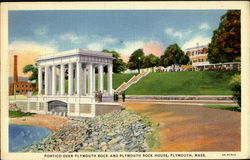 Portico Over Plymouth Rock And Plymouth House