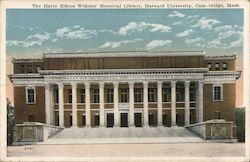 The Harry Elkins Widener Memorial Library, Harvard University Cambridge, MA Postcard Postcard Postcard