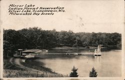 Mirror Lake, Indian Mound Reservation, Silver Lake, Milwaukee Boy Scouts Postcard