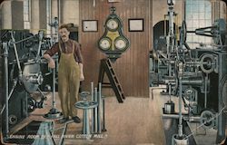 Engine Room in a Fall River Cotton Mill Postcard