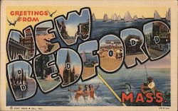 Greetings from New Bedford, MASS Postcard