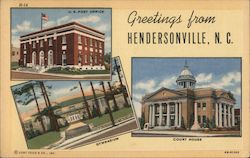U.S. Post Office, Gymnasium, Court House Postcard