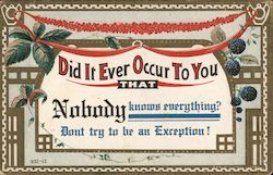 Did it ever occur to you that Nobody knows everything? Don't try to be an Exception! Postcard