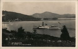 Streamer Sagamore at Hague on Lake George Postcard