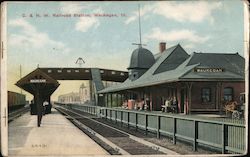 Chicago & Northwestern Railroad Station Postcard
