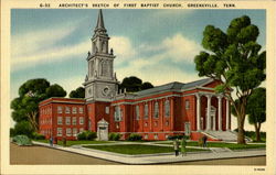 Architect's Sketch Of First Baptist Church