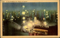 A California Oil Field At Night