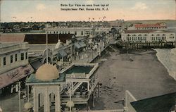 Birds Eye View as seen from top of Steeplechase Pier Postcard