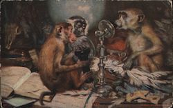 Monkeys on the Telephone Postcard