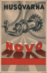 Rare: Husqvarna Novo Bicycle Parts Ad Postcard