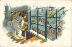 A Jolly Halloween Postcard, Children, Witches Postcard